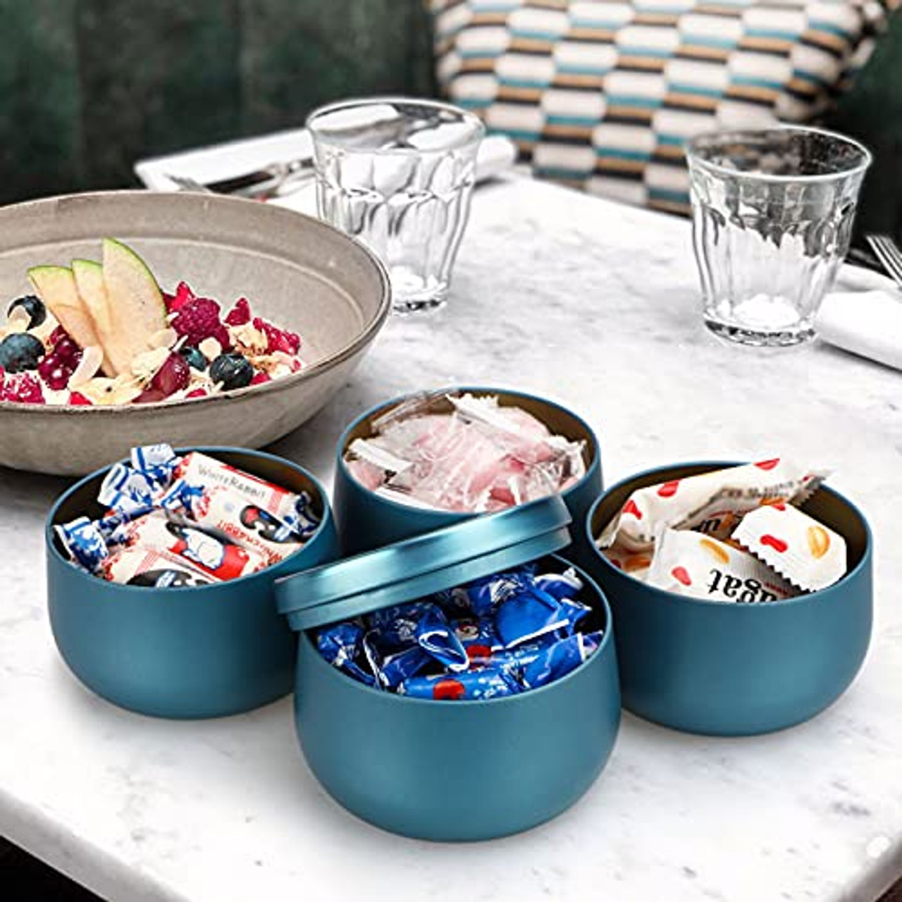 Kisangel Tin Cans with Lids 6pc Essential Oil Incense Cans Candle Making  Jars Cosmetic Containers with Lids Tin Containers