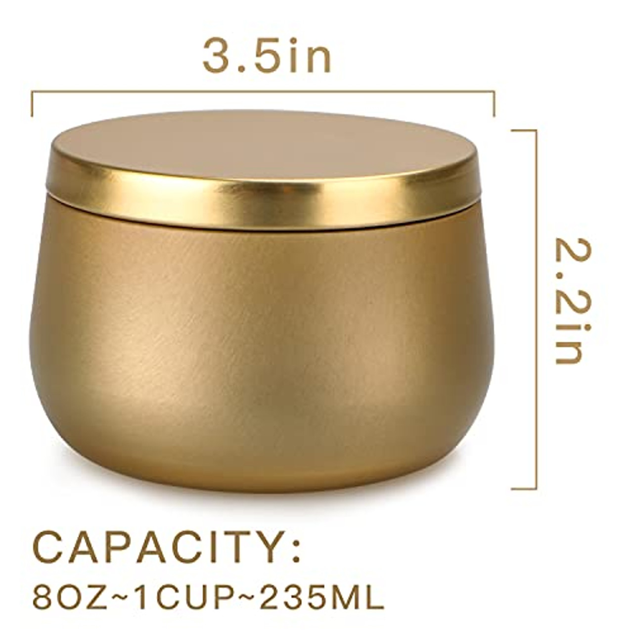 NEXBEXES 8oz Candle Tins with Lids,Gold Candle Jars,Bulk Candle Tins for Making Candles,Candle Making Jars(24PAcK, Gold)