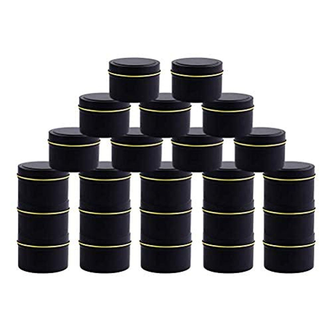 24 Pieces Candle Tin, 4 oz Holiday Candles, Candle Containers, Travel Tins,  Candle Jars for Candle Making (Black)