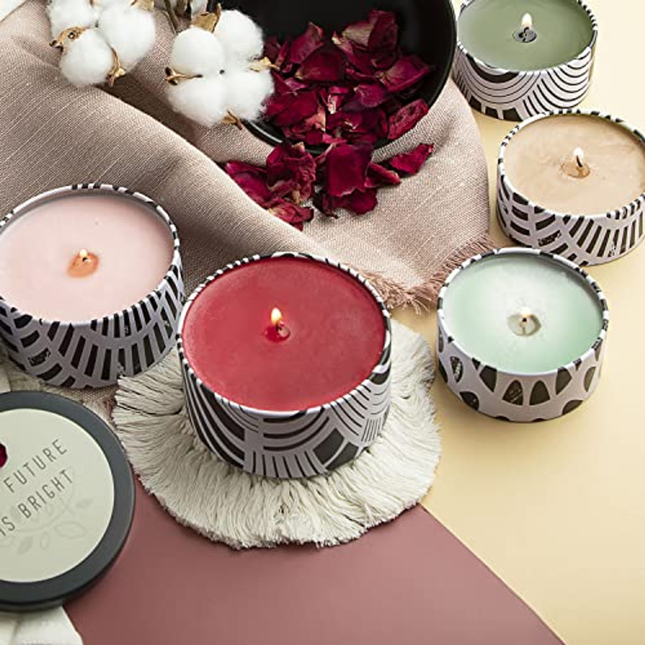 Hearth & Harbor hearth & harbor tin candle jars for making candles - diy  candle containers with lids - metal candle jars - bulk tins storage