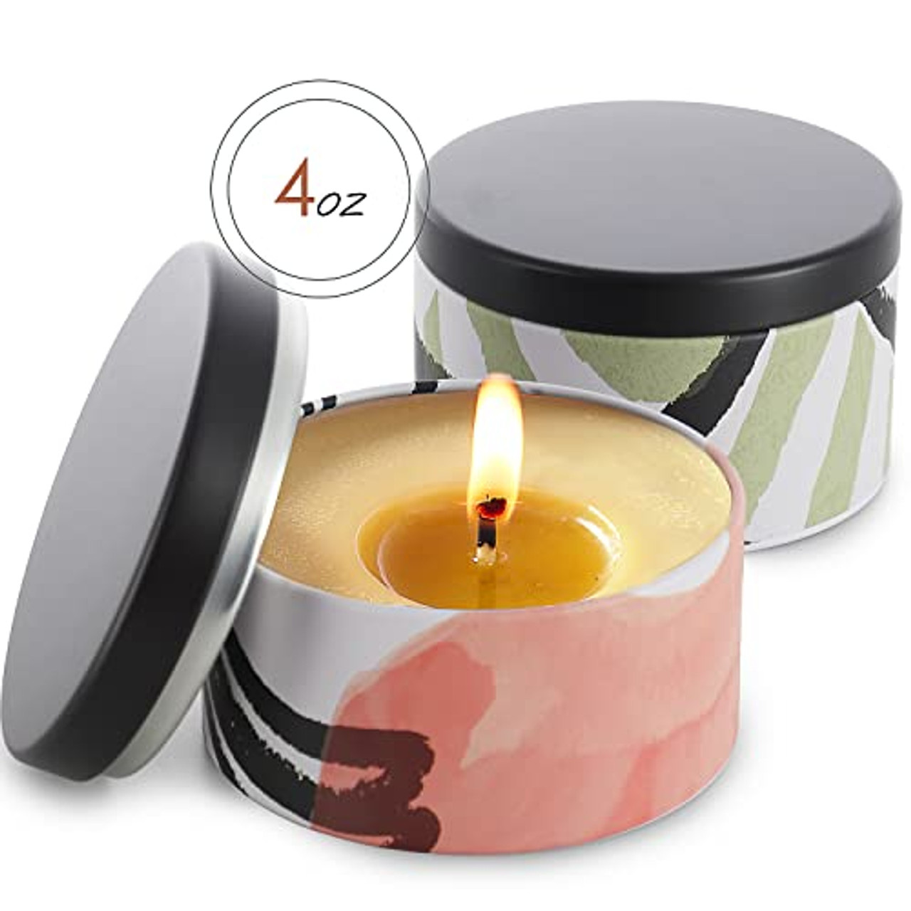 24 Pcs Candle Tins 4 oz Metal Candle Containers Jars for Candle Making,  Arts Crafts, Storage, Party Favors, Round Tin with Lid - AliExpress