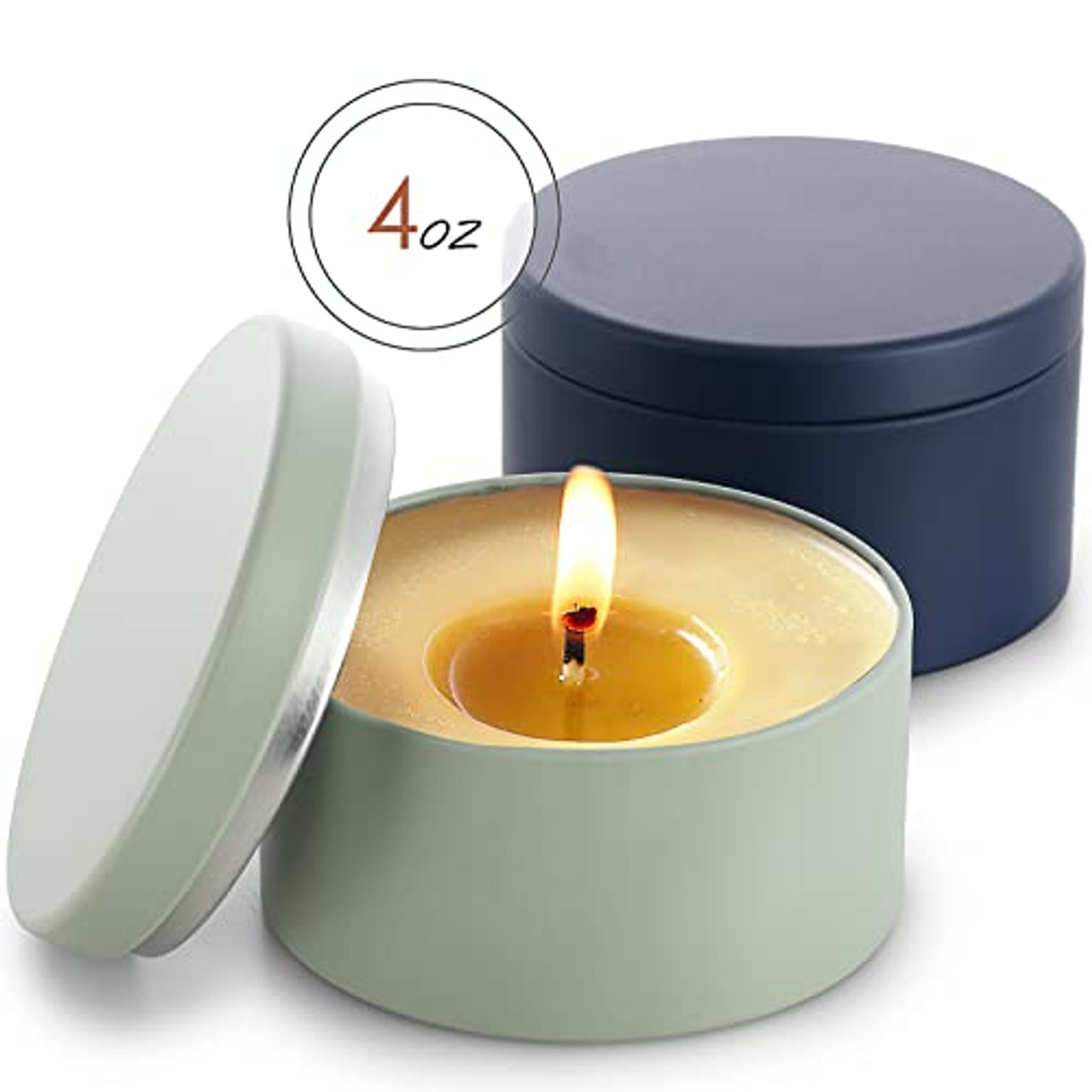  Didiseaon 4 Sets Candle Setting Box Candle Wax Tins Jar Case  Empty Candle Containers Candle Decorations for Candle Making Candle Wicks  with Tabs DIY Candle Making Cases Tea Light Self Made 