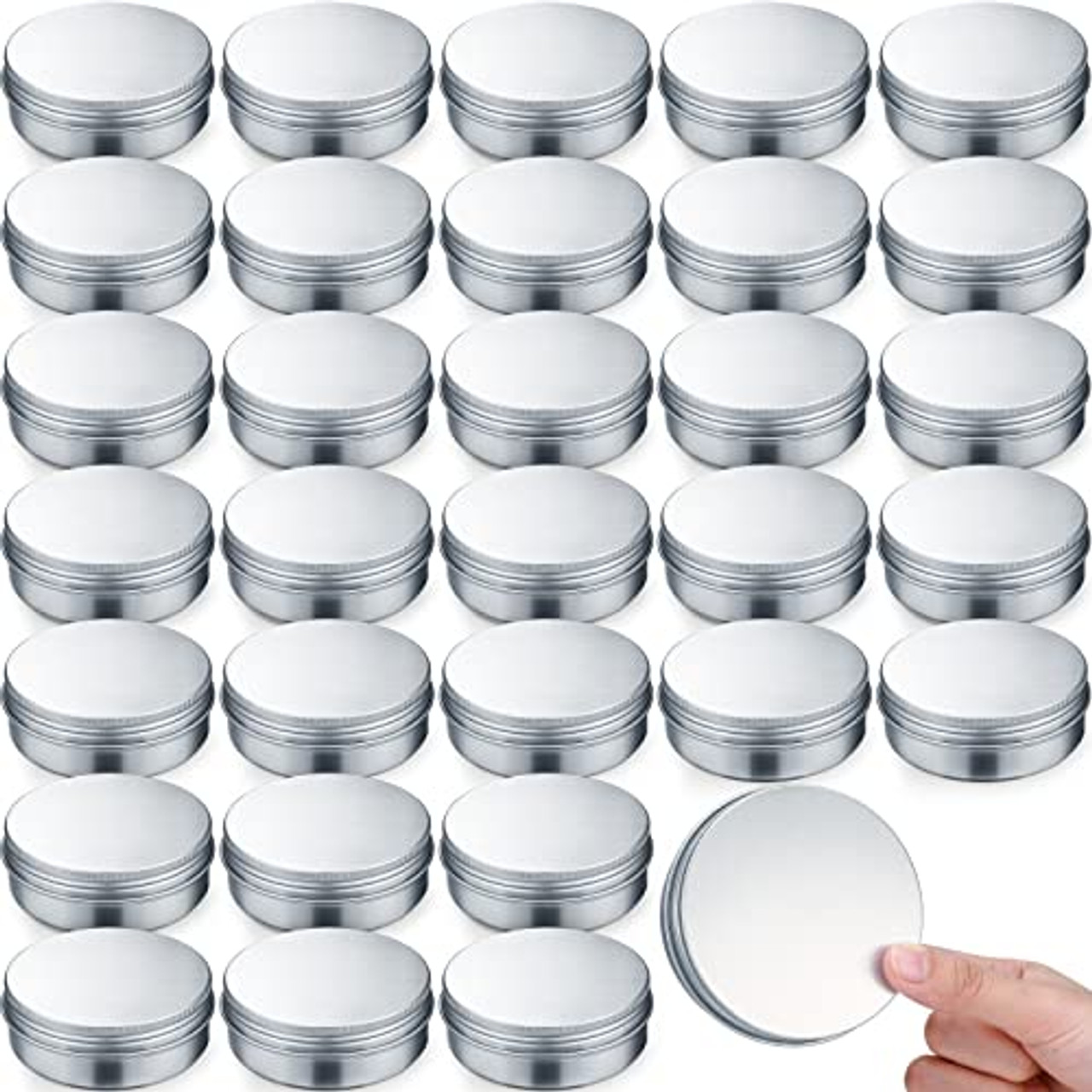 100 Pack Metal Tins 4 oz Aluminum Containers with Lids Screw Top Round Tin  Cans for Cosmetic Lip Balm DIY Salves Candles Wax