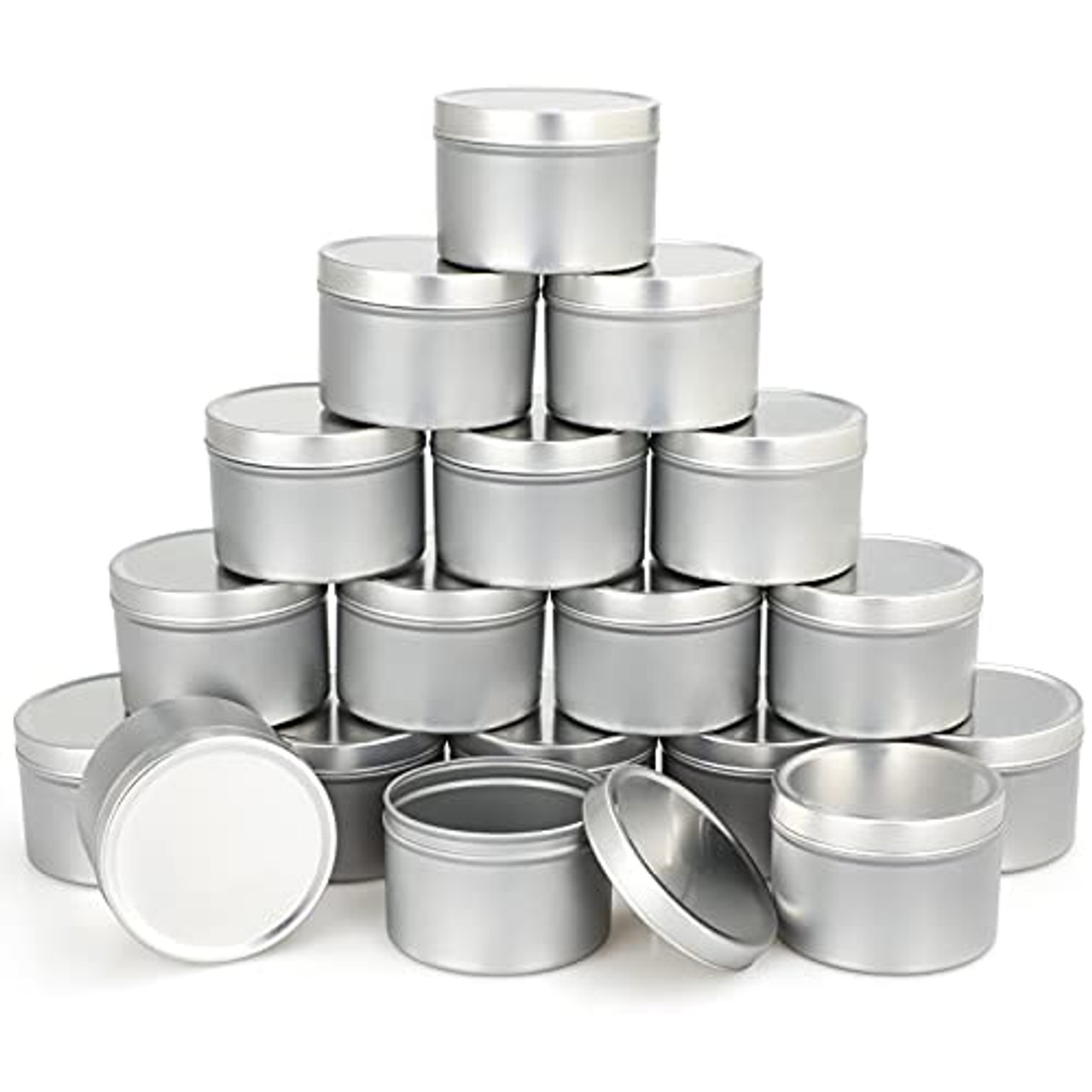 Silver Candle Tins Empty Empty Tins Candle Making Container Tins for  Candles Large Tin With Lid Large Tins Small Tins With Lids 