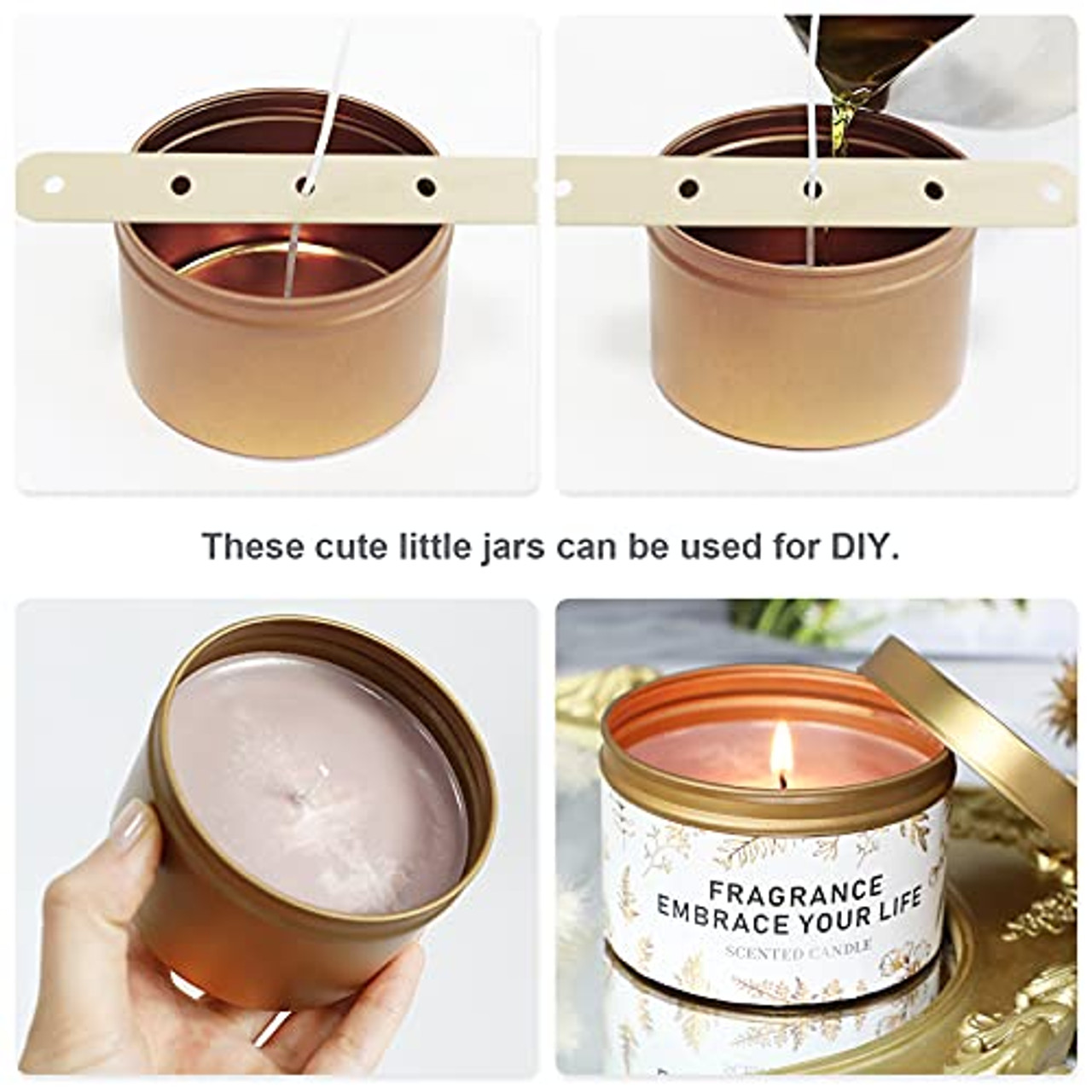 Candle Tins 8 oz, 18 Pack DIY Candle Containers Empty Candle Jars for Candle  Making, Arts