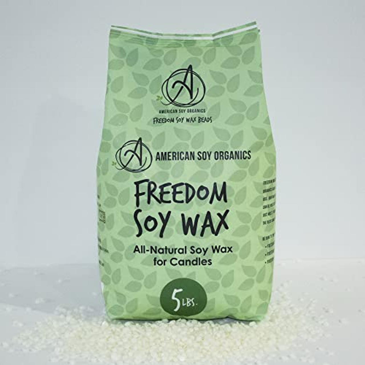 American Soy Organics- 5 lb of Freedom Soy Wax Beads for Candle Making –  Microwavable Soy Wax Beads – Premium Soy Candle Making Supplies