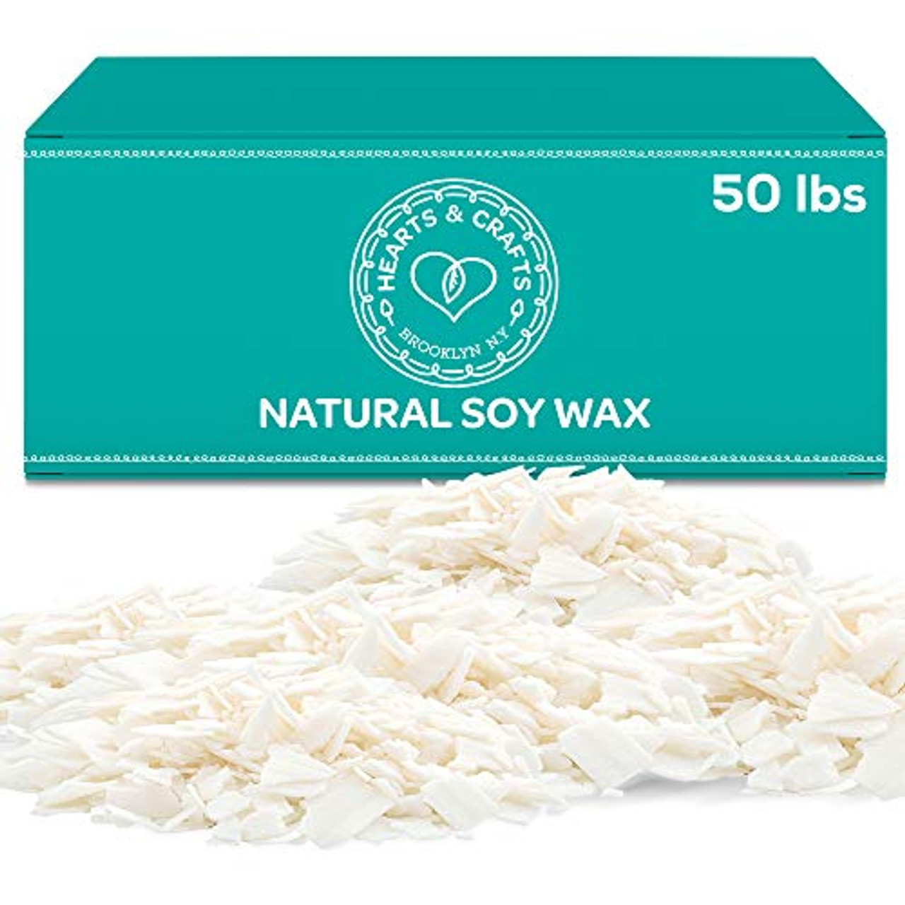 Hearts and Crafts Soy Wax and DIY Candle Making Supplies | 10lb Bag with 100 6-Inch Pre-Waxed Wicks, 2 Centering Devices