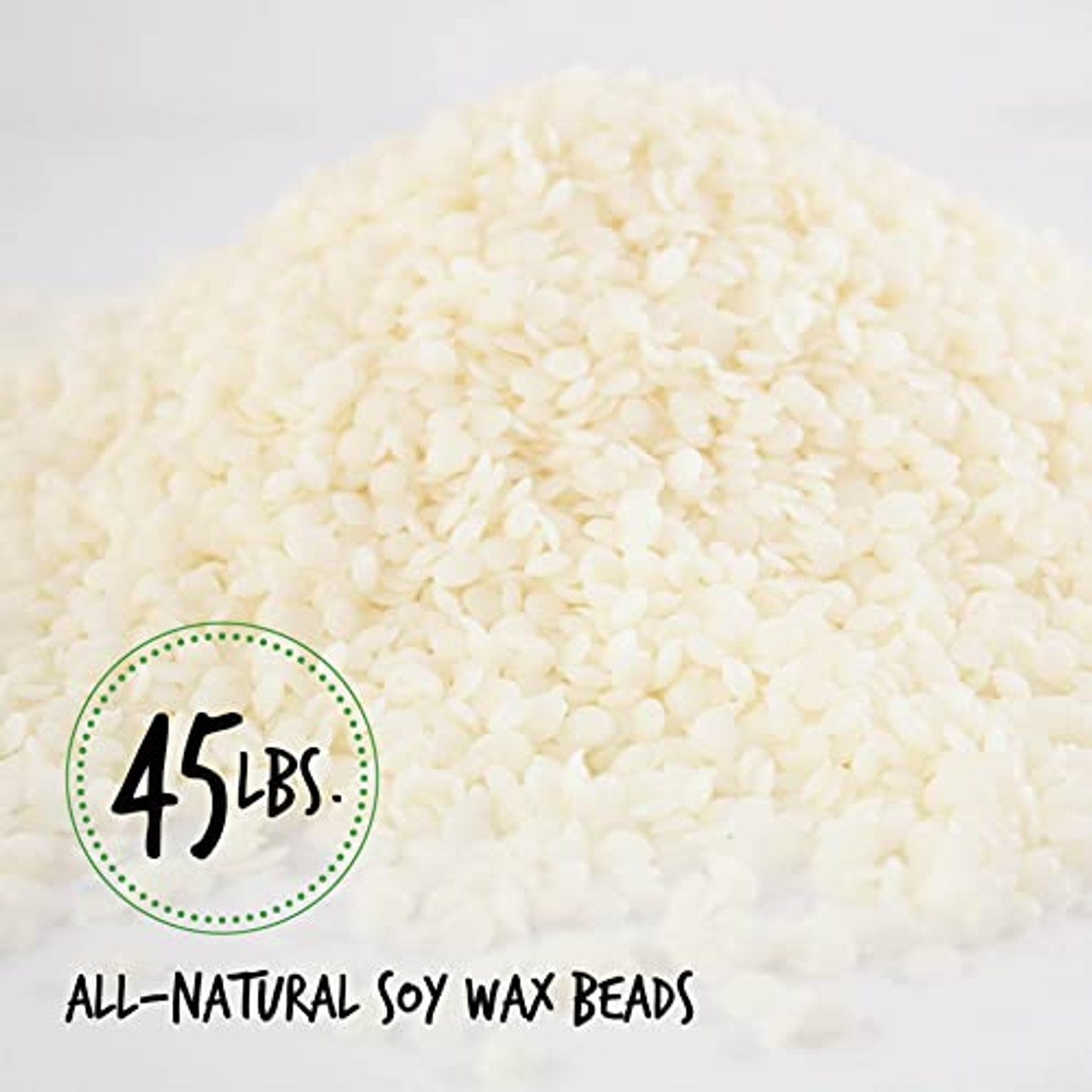 American Soy Organics - M-100 All-Natural Melt & Tart Wax – Natural Soy Wax  for Candle Making – All Natural Soy Wax Beads - 45 Pounds