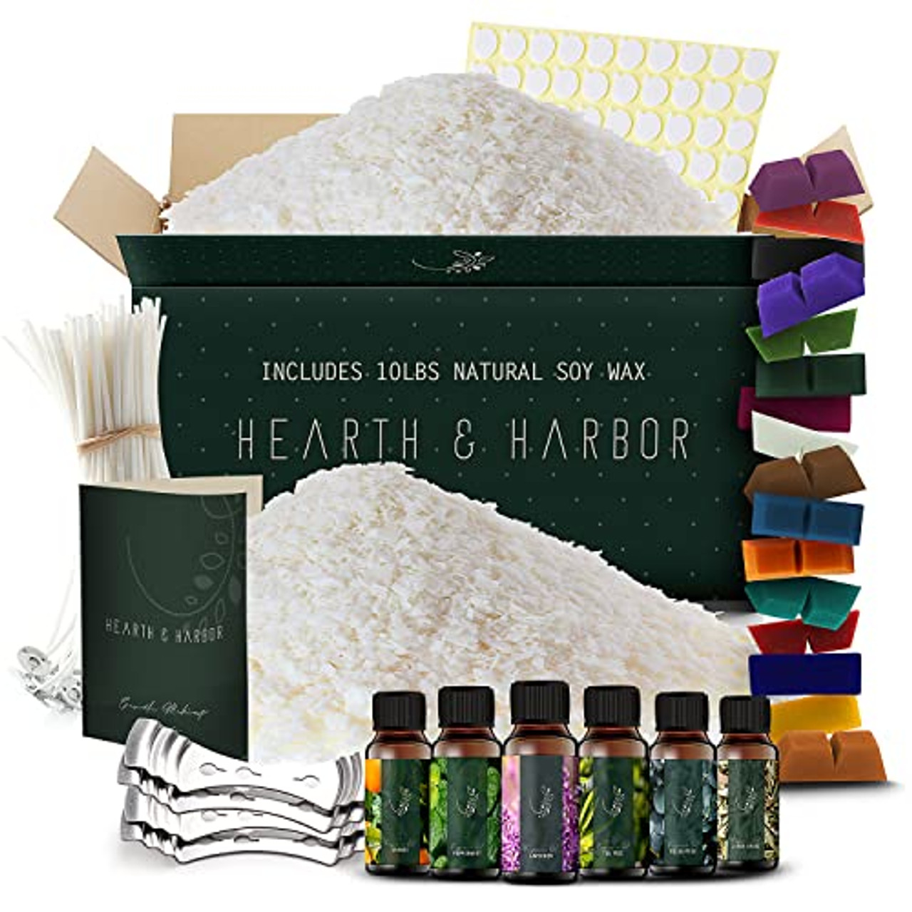 Hearth & Harbor Candle Dyes for Candle Making, Candle Color Dye for Soy Wax, 24 Candle Wax Dye Blocks, Nontoxic Candle Making Supplies for DIY