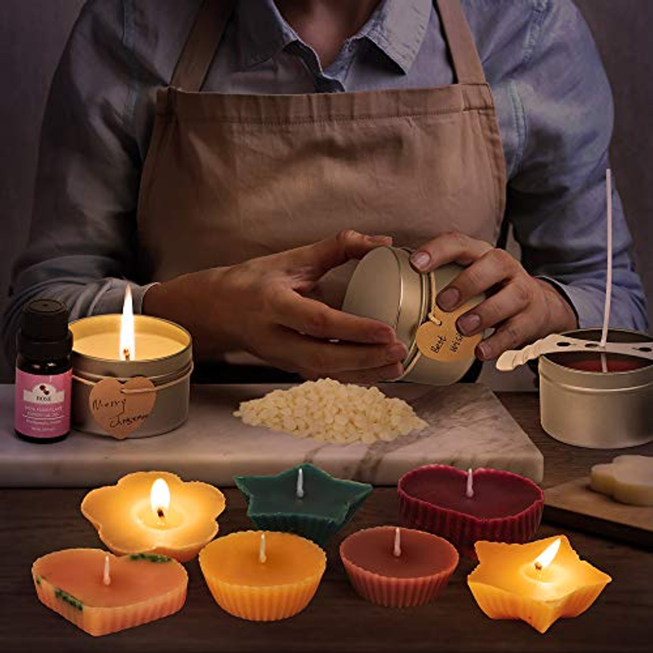 Diy Candle Making Kit Supplies, Soy Wax Diy Candle Craft Tools, Include  Candle Making Pouring Pot, Thermometer, Candle Wick, Colorful Wax Block,  Essential Oil, Wick Sticker, Hole Candle Wick Holder, Natural Soy