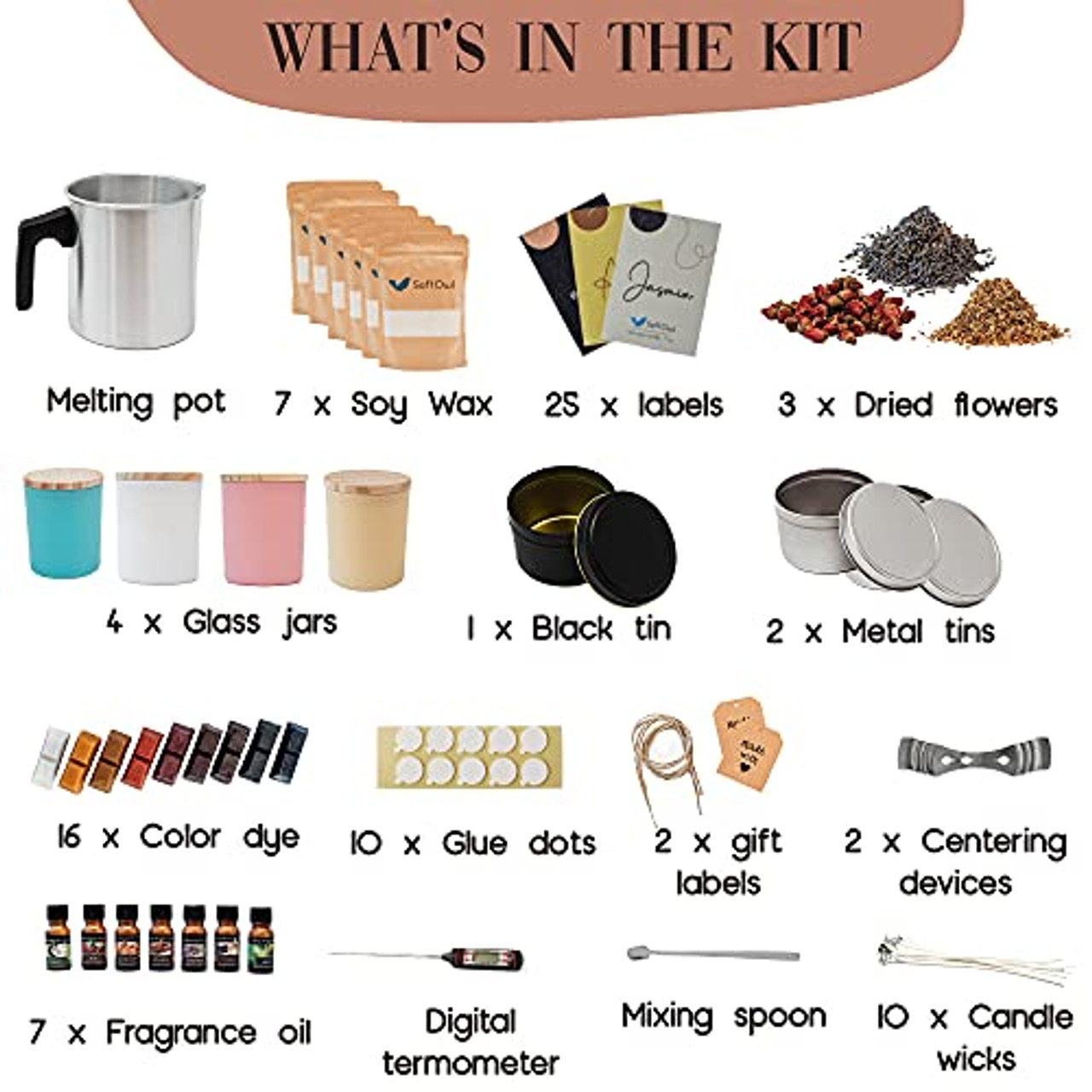 DIY Kit: Scented Wood Wick Candle Making Kit Scented Candle Making