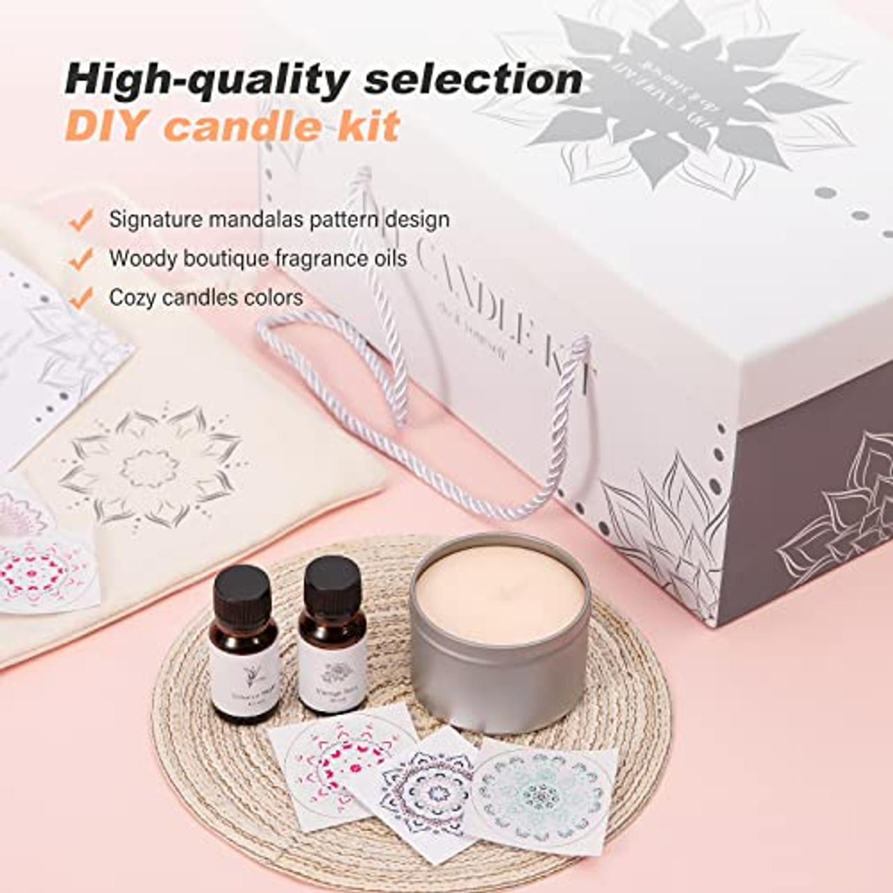 Craftbud Candle Making Kit for Adults, Soy Wax Candle Making Kit, 12.4 oz.  Soy Wax Flakes, Cotton Wicks, Dye Blocks, Melting Pot & Accessories 