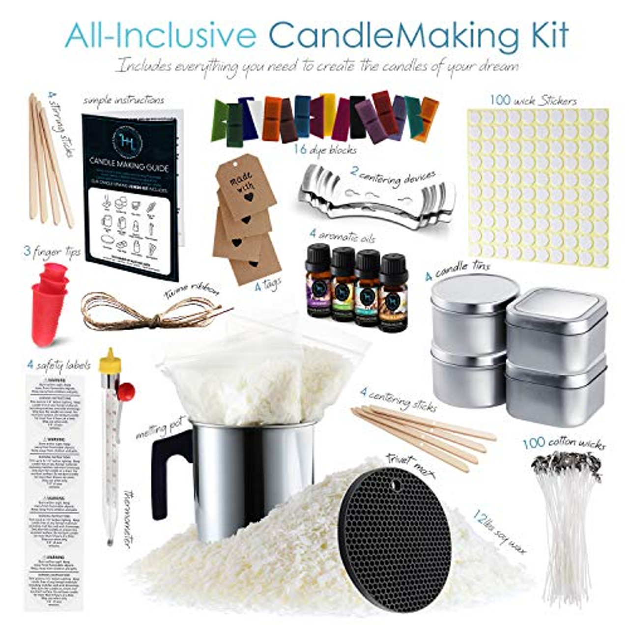 Craftbud 108 Piece Candle Making Kit for Adults & Kids - Full DIY