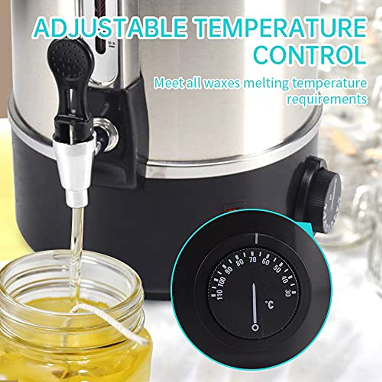 Wax Melter for Candle Making Extra Large Wax Melting Furnace with Quick  Pour Spout and Temp