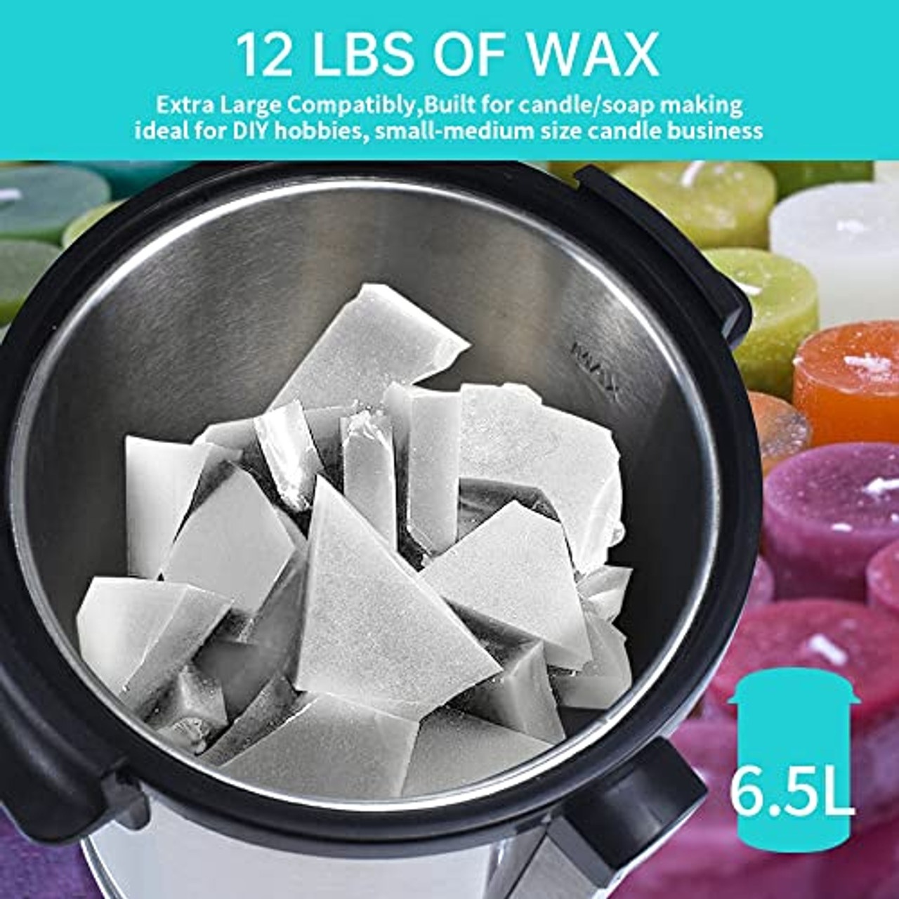 17.5 LB Wax Melter for Candle Making: Electric Aluminum Wax Melting Pot  Machine Regular Size Quick-pour Spout and Free Ebook 