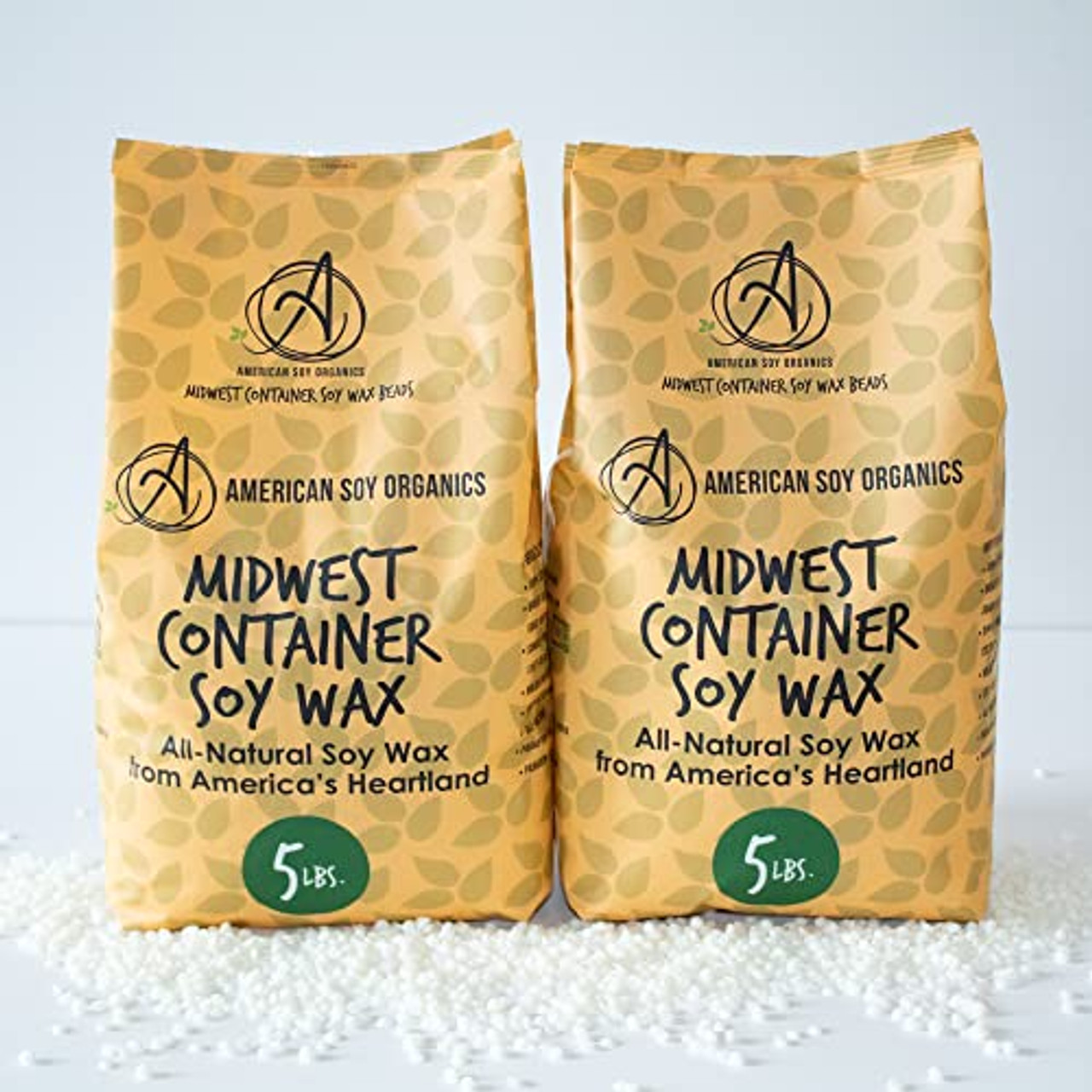 American Soy Organics - 100% Midwest Soy Container Wax Beads for Candle Making 10 lb Bag