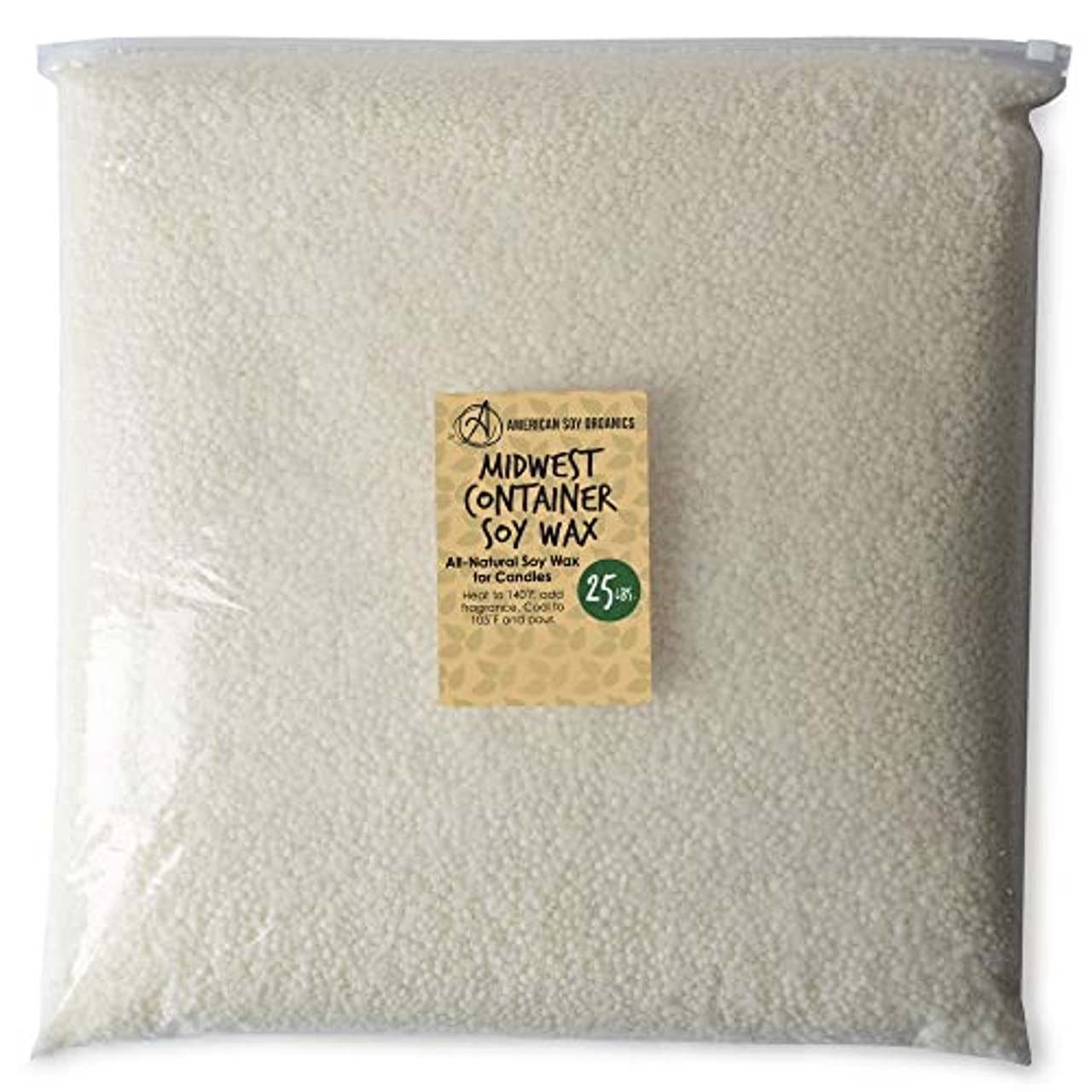  American Soy Organics - 100% Midwest Soy Container Wax Beads  for Candle Making, 45 lb Bag