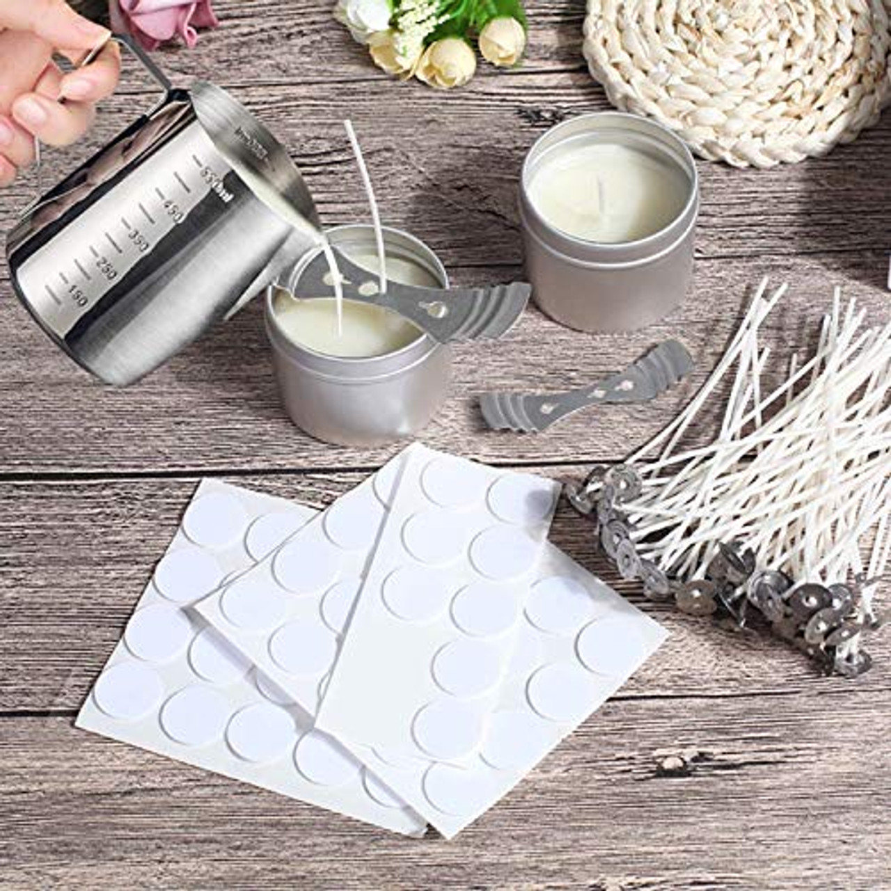 Scented Candle DIY Wax Wick Holder Handmade Soy Wax Cup Candle Wick Holder  Base Clip Candle Wick Making Tool Making Kit
