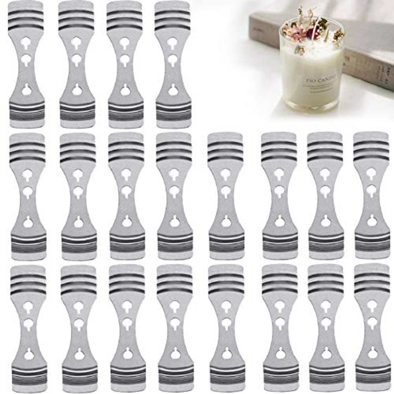 Candle Wicks, Metal Candle Wick Centering Device, Candle Wick Holder, 100 Pieces 8 Candle Wick for Candle Making, Candle Making Wicks, Natural
