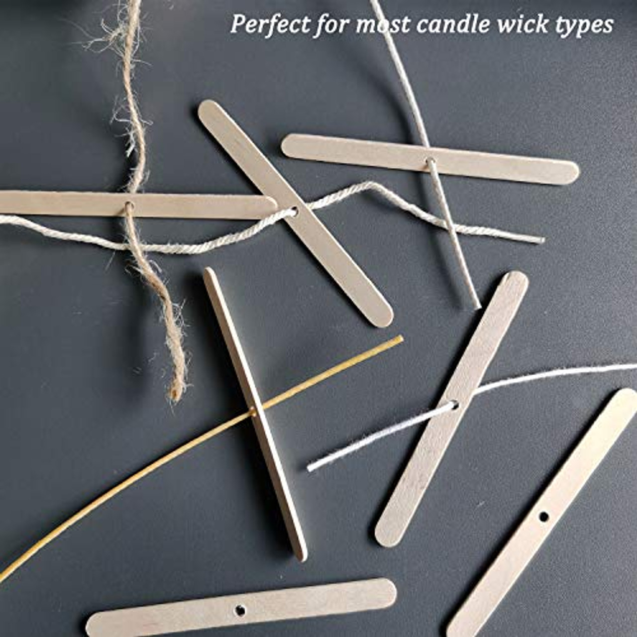 MILIVIXAY Wooden Candle Wick Holders,Candle Wicks Centering Device,Candle Wick Bars,Wick Holders for Candle Making,Wick Clips for Candles,Candle