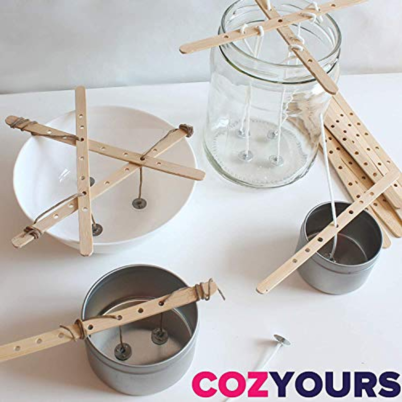 Cozyours Wooden Candle Wick Holders for Large & Multiwick Candles