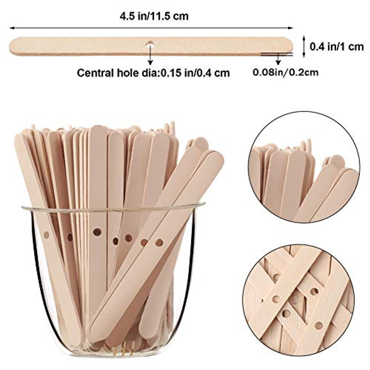 Wooden Candle Wick Holders, 50pcs Wooden Candle Wick Holders