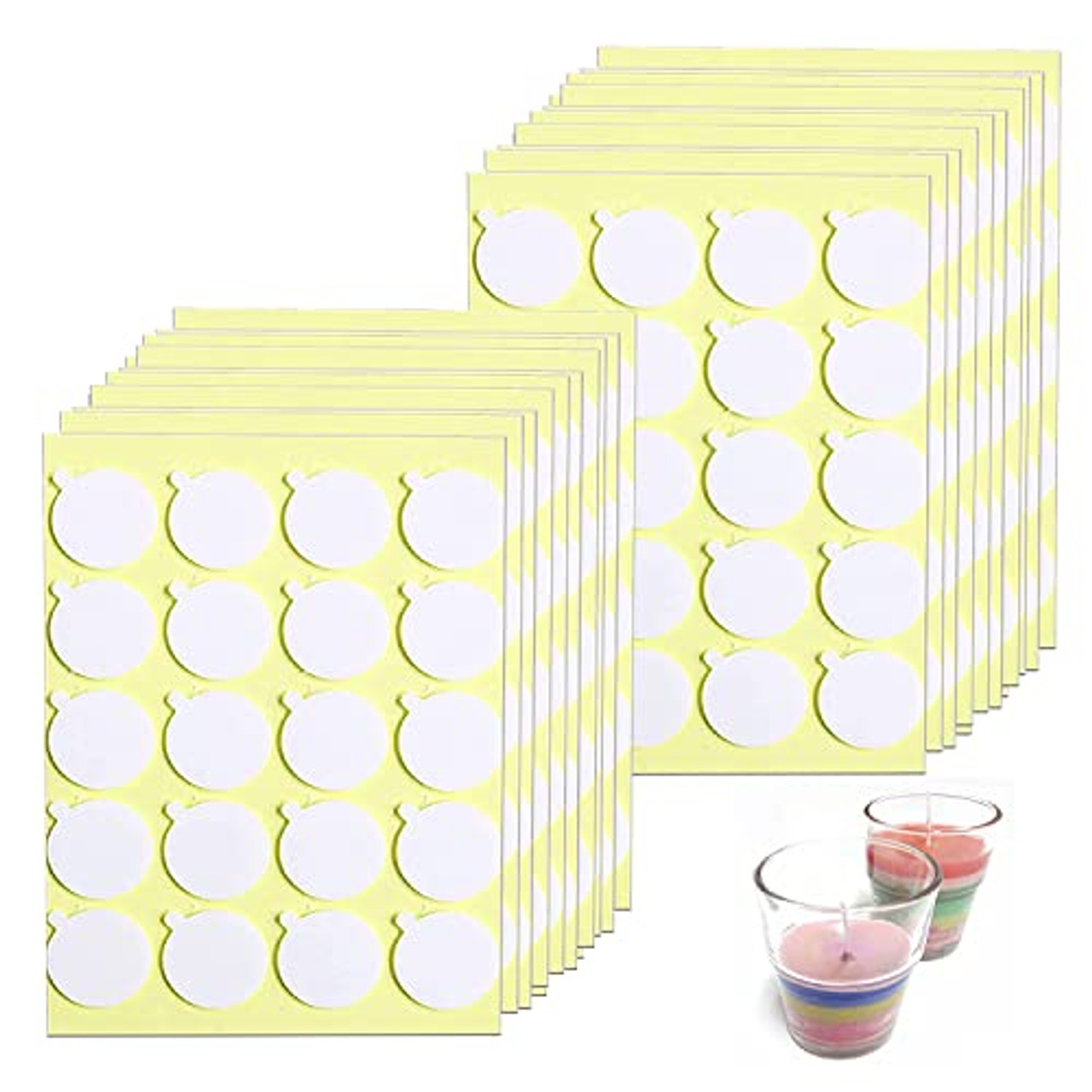 400Pcs Candle Wick Stickers, Adhere Steady in Hot Heatproof Wax Stickers, Candle  Wick Glue for Candle Making and Candle DIY