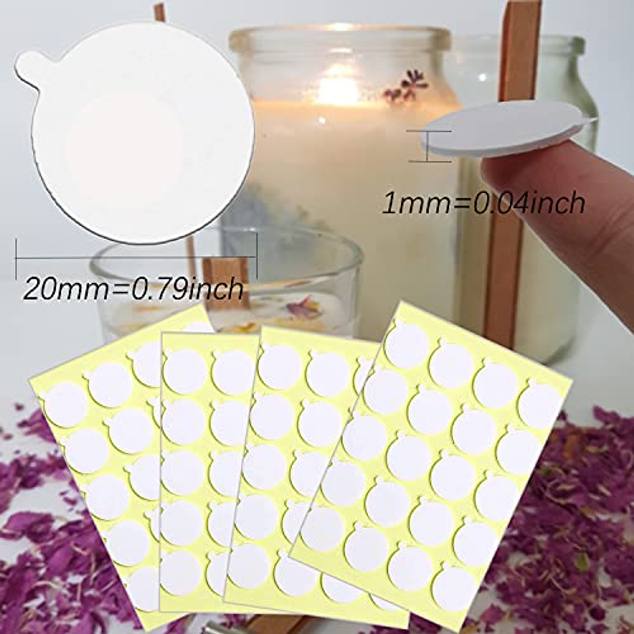 400Pcs Candle Wick Stickers, Adhere Steady in Hot Heatproof Wax Stickers, Candle  Wick Glue for Candle