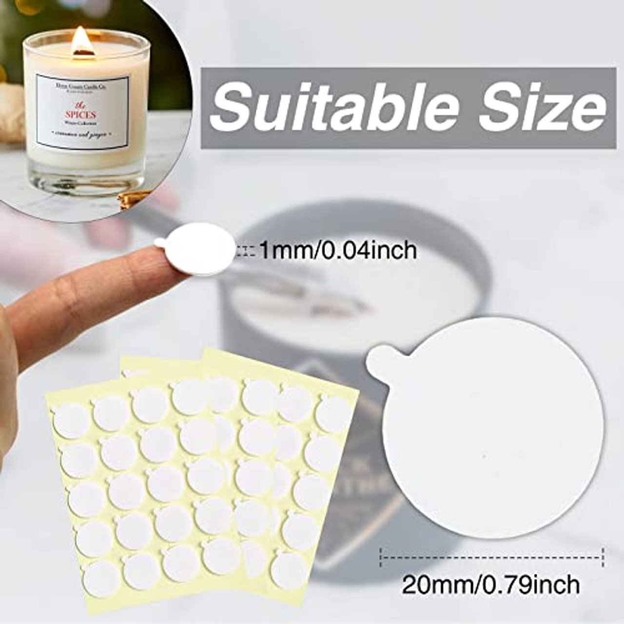 300 Pieces Heat Resistance Candle Wick Stickers, Double-Sided Wick Stickers  for Candle Making, Candle Making Supplies