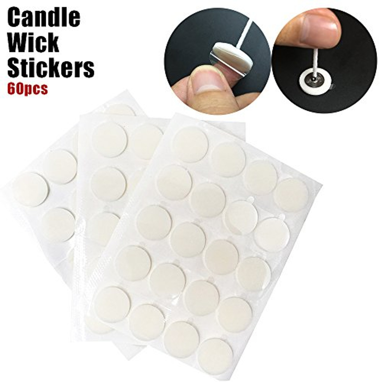 EricX Light 8 inch Candle Wick with Candle Wick Stickers and Candle Wick  Centering Device,60