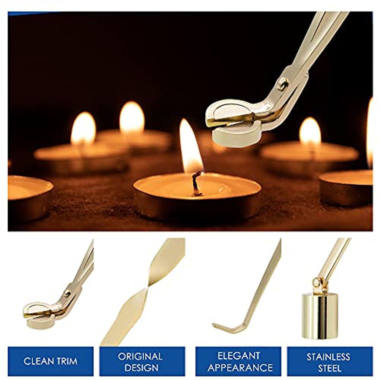 3 in 1 Candle Accessory Set - Candle Wick Trimmer, Candle Wick Cutter,  Candle Snuffer Extinguisher, Candle Wick Dipper with Gift Package for  Candle