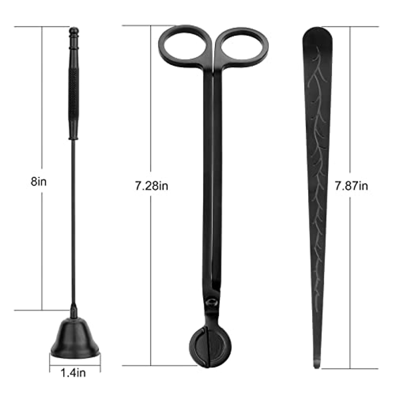 Black Candle Care Kit Wick Trimmer Candle Snuffer Wick Dipper Set