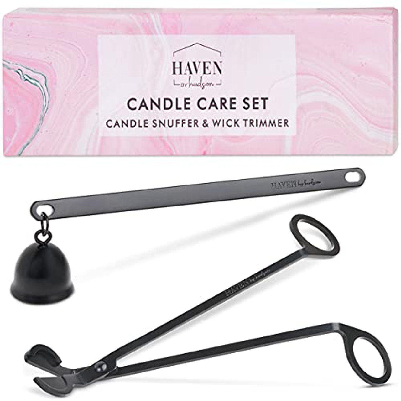 Black Candle Care Kit Wick Trimmer and Candle Snuffer Set Wick