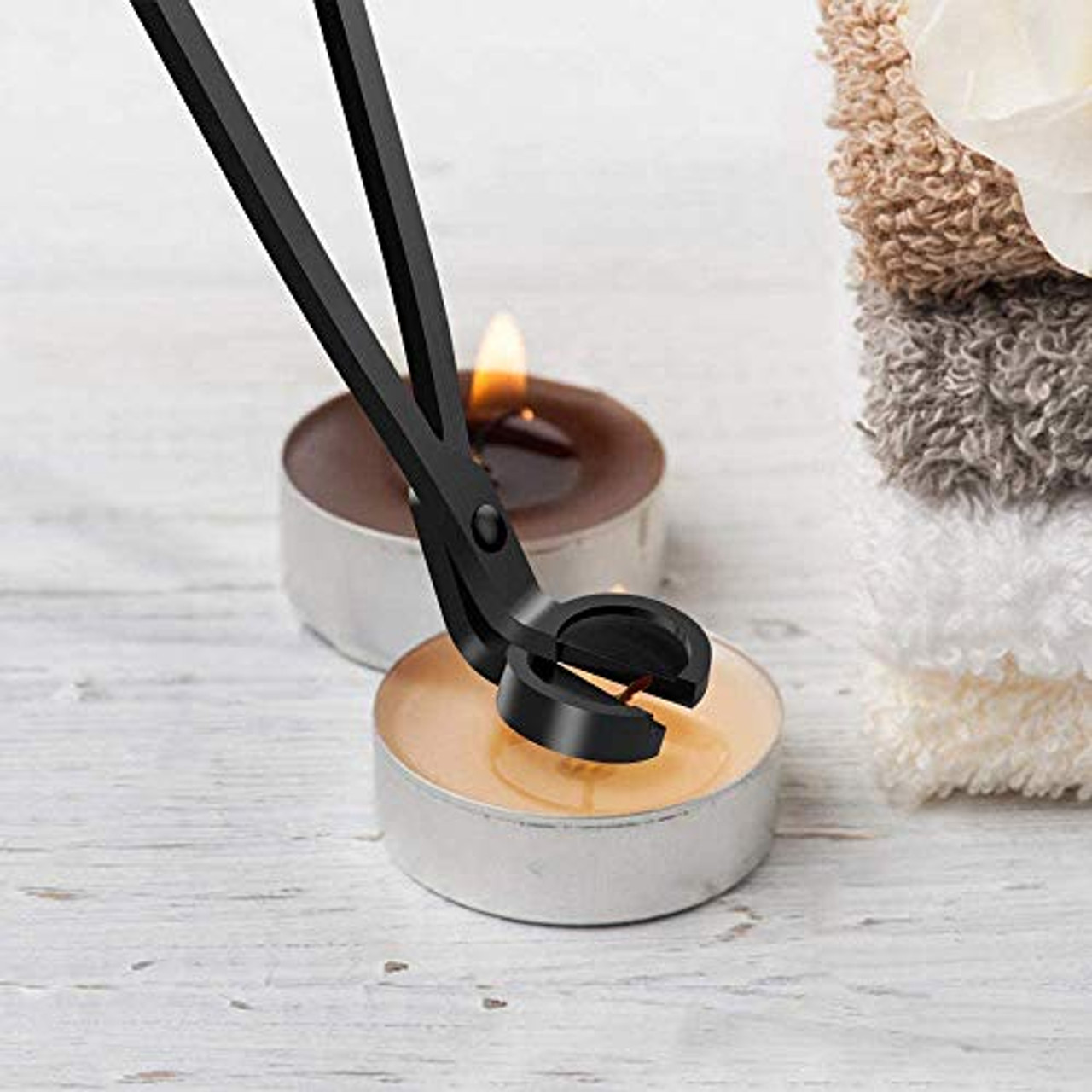 YURROAD 3 in 1 Candle Tools Set, Candle Wick Trimmer, Candle Cutter, Candle  Snuffer, Candle Wick Dipper Accessory Set - Black