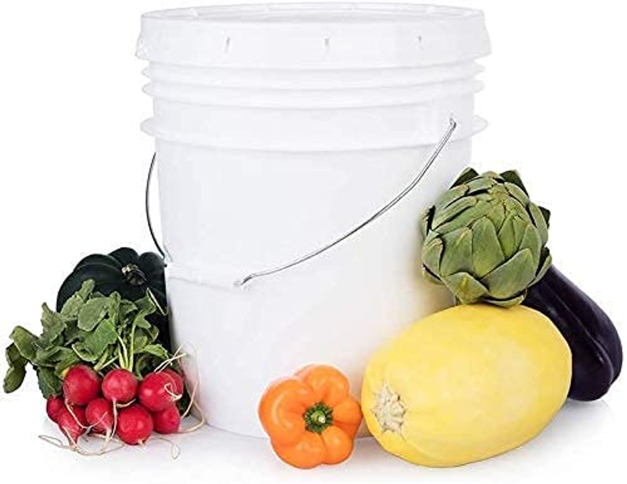 3.5 Gallon Bucket & Lid - Durable 90 Mil All Purpose Pail - Made in The USA - Food Grade - Contains No BPA Plastic - Recyclable (1, Black)