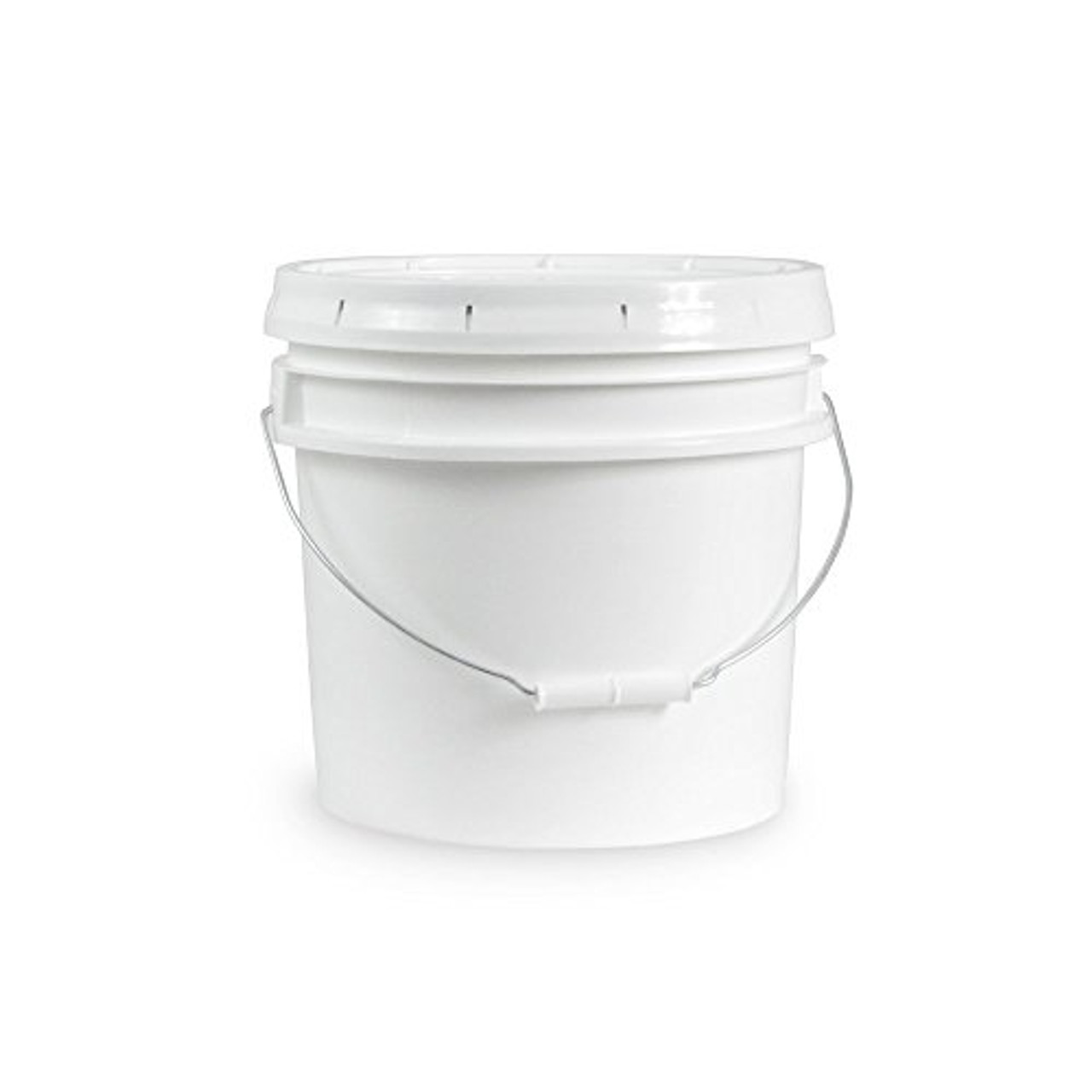 5 Gallon White Plastic Bucket & Lid - Durable 90 Mil All Purpose Pail - Food Grade - Contains No BPA Plastic - Recyclable - 1 Pack