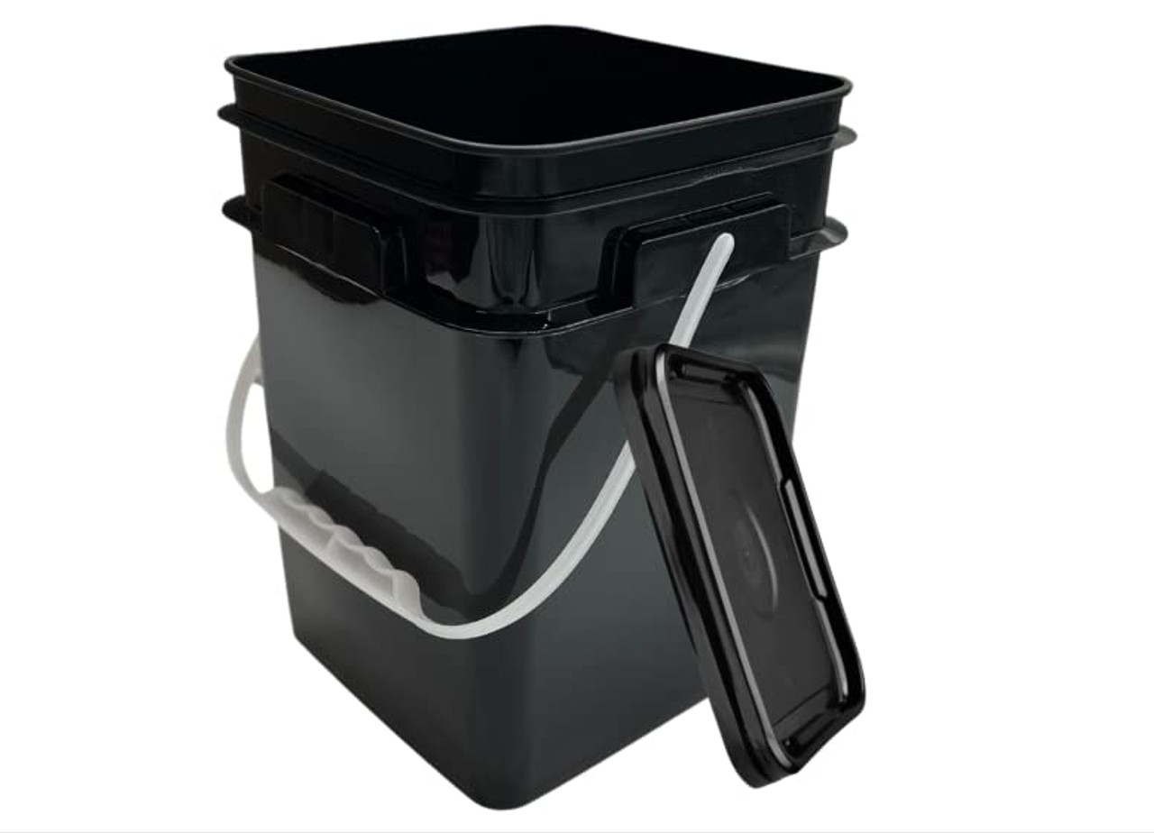 4 Gallon Food Grade Plastic Square Bucket Pail with lid Container