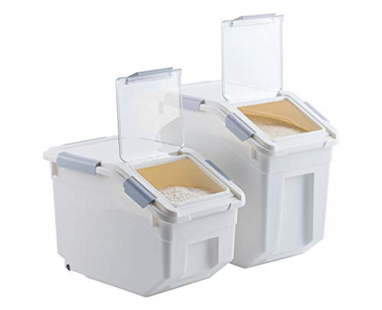 20Lb Airtight Rice Storage Container with Wheels, Dry Food Cereal