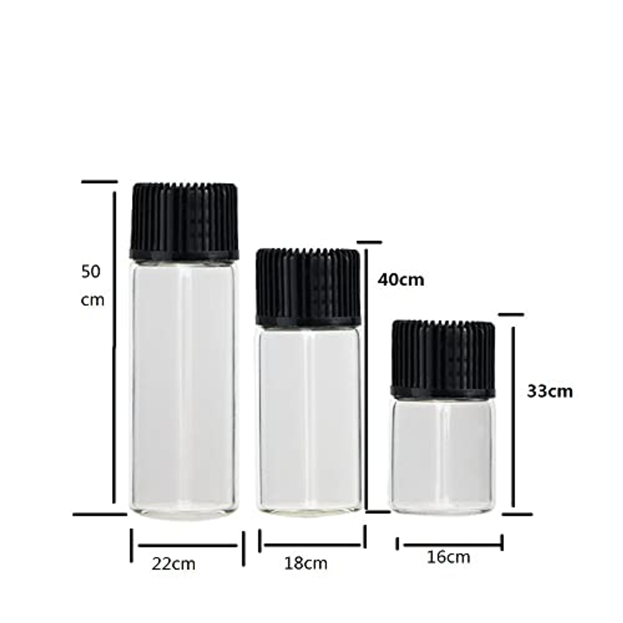 10 PCS Clear Glass Bottles with Lids Boston Round Sample Bottles