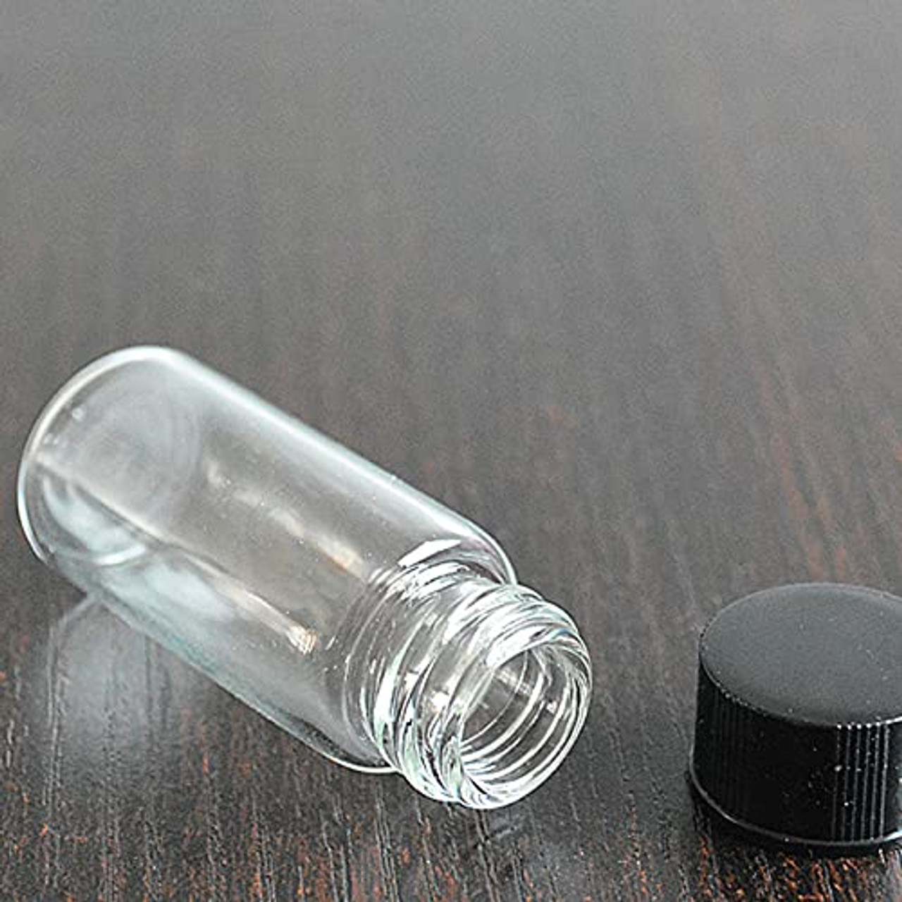 100pcs 5ml Transparent Clear Small Glass Vials Bottles Containers With  Black Cap Liquid Sampling Sample Glass Bottles - AliExpress