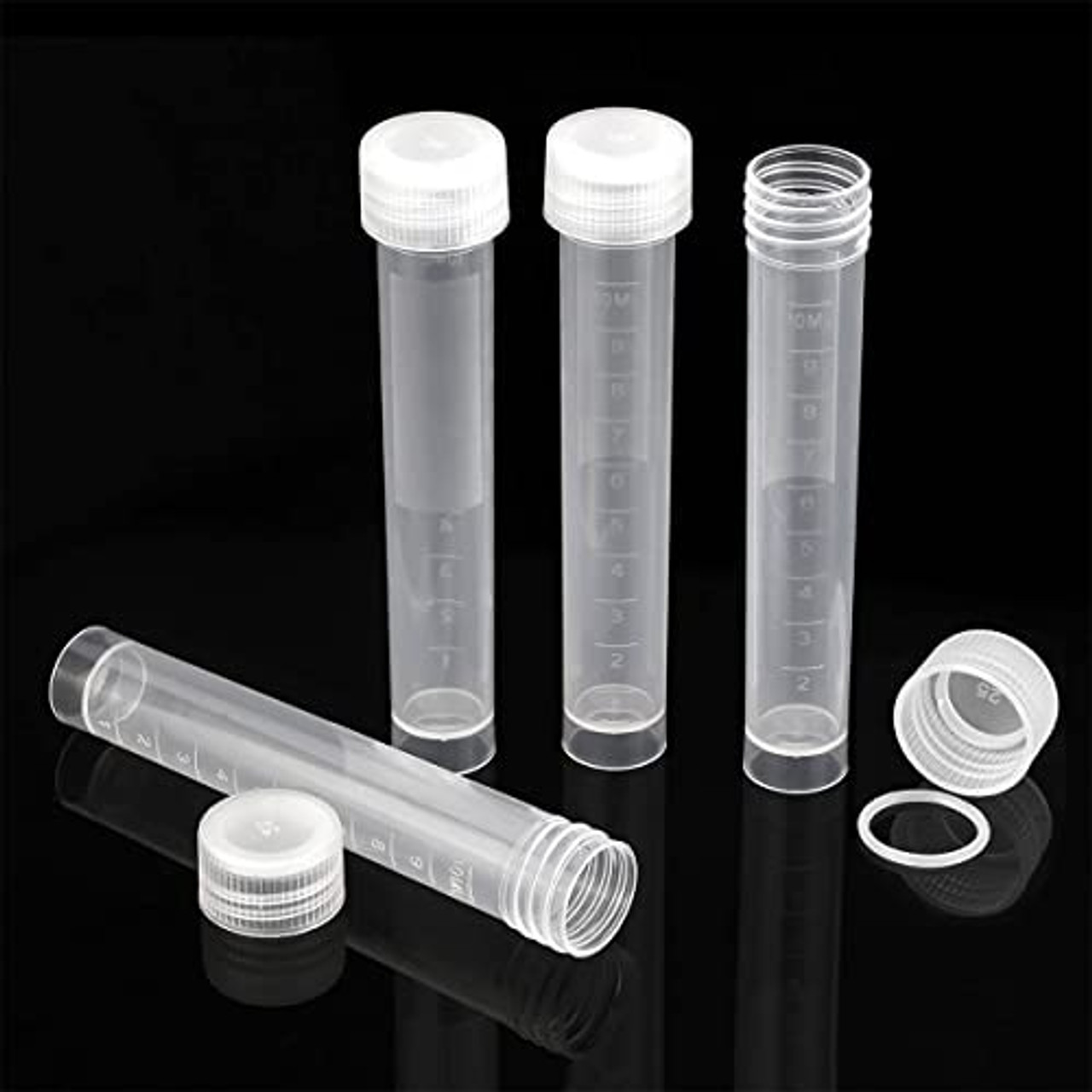 Plastic Vials, White Polypropylene Reversible Cap Vials