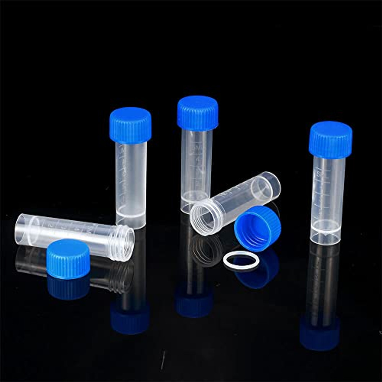100PCS 5ml Plastic Small Vials with Screw Caps Sample Tubes