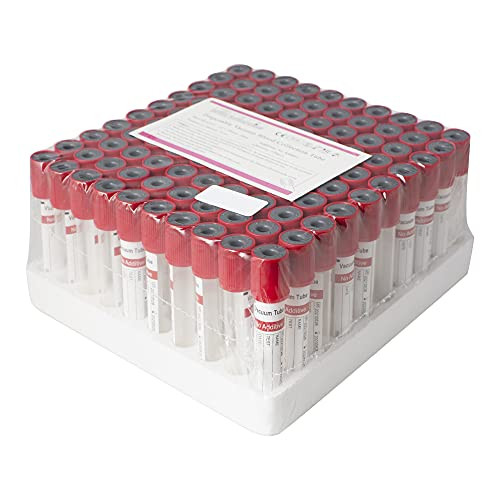 5ML Red Cap Test Tubes, 100Pcs