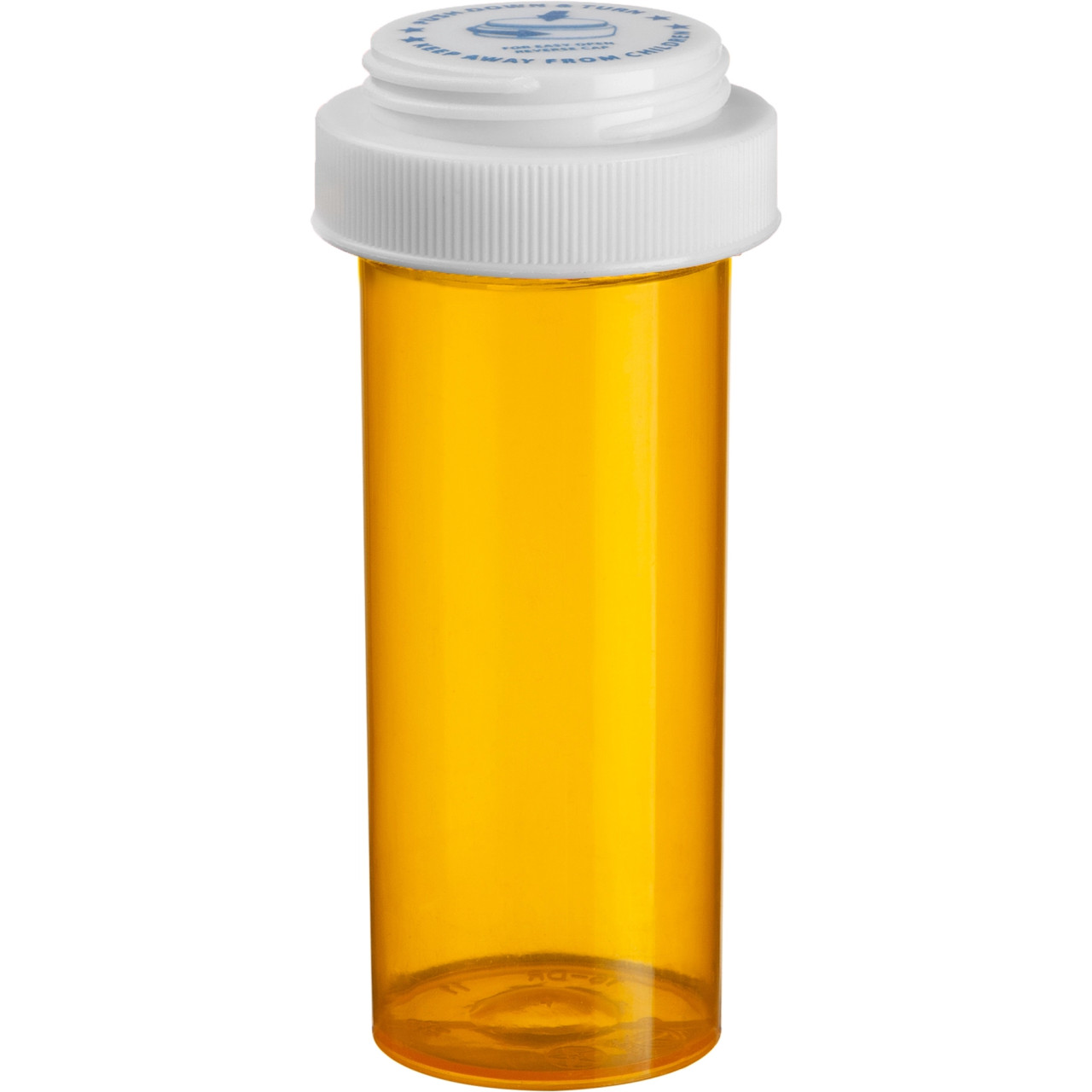 Empty Plastic RX Pill Medicine Bottles Containers Amber Reversible