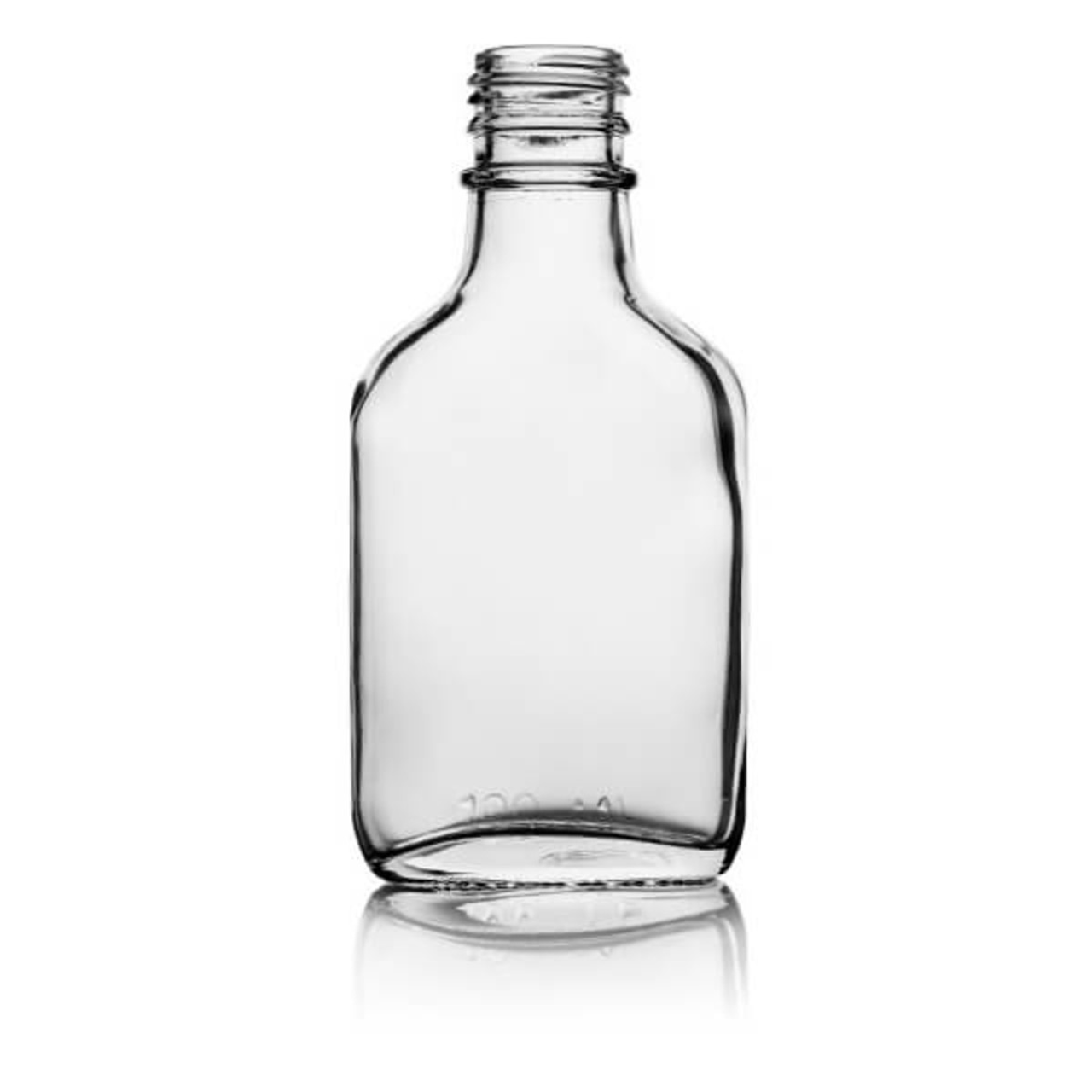 100ml Clear Glass Flask Bottles (Cap Not Included) - 12/Case, Clear Type III BPA Free 28-KERR