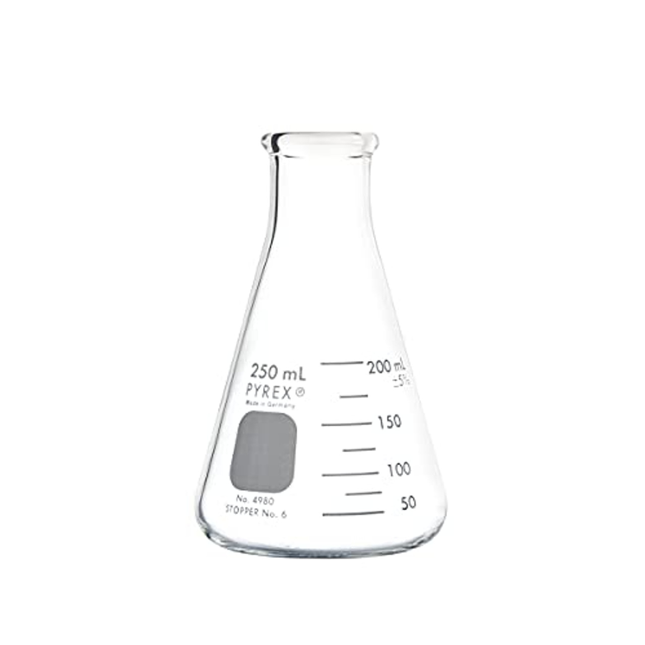 PYREX Narrow Mouth Erlenmeyer Flask with Heavy Duty Rim