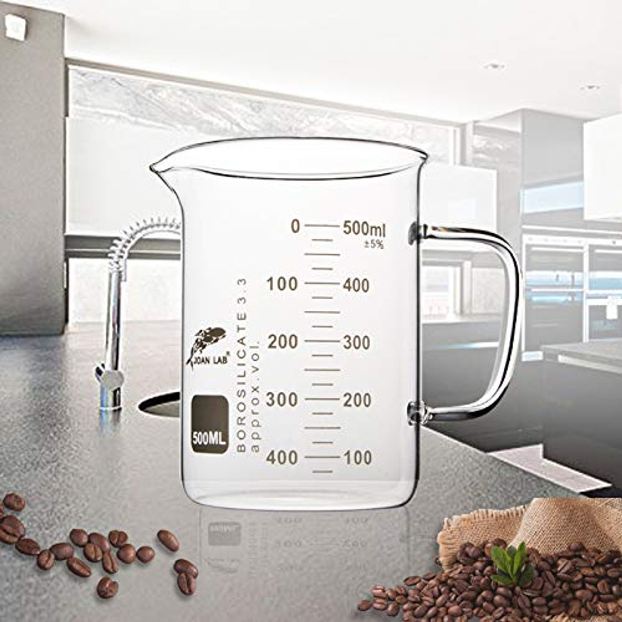 Large Capacity Glass Measuring Cup With Graduated Handle