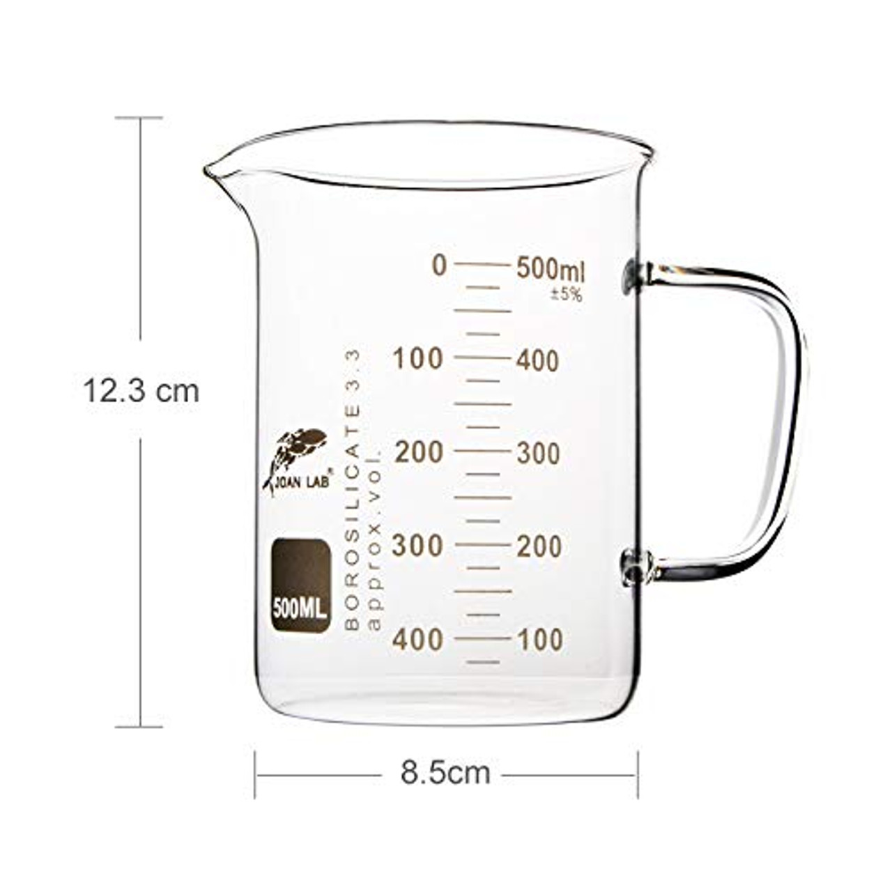 TN Lab Beaker Pitcher Measuring Cup Ultra-Strong Handle Polypropylene