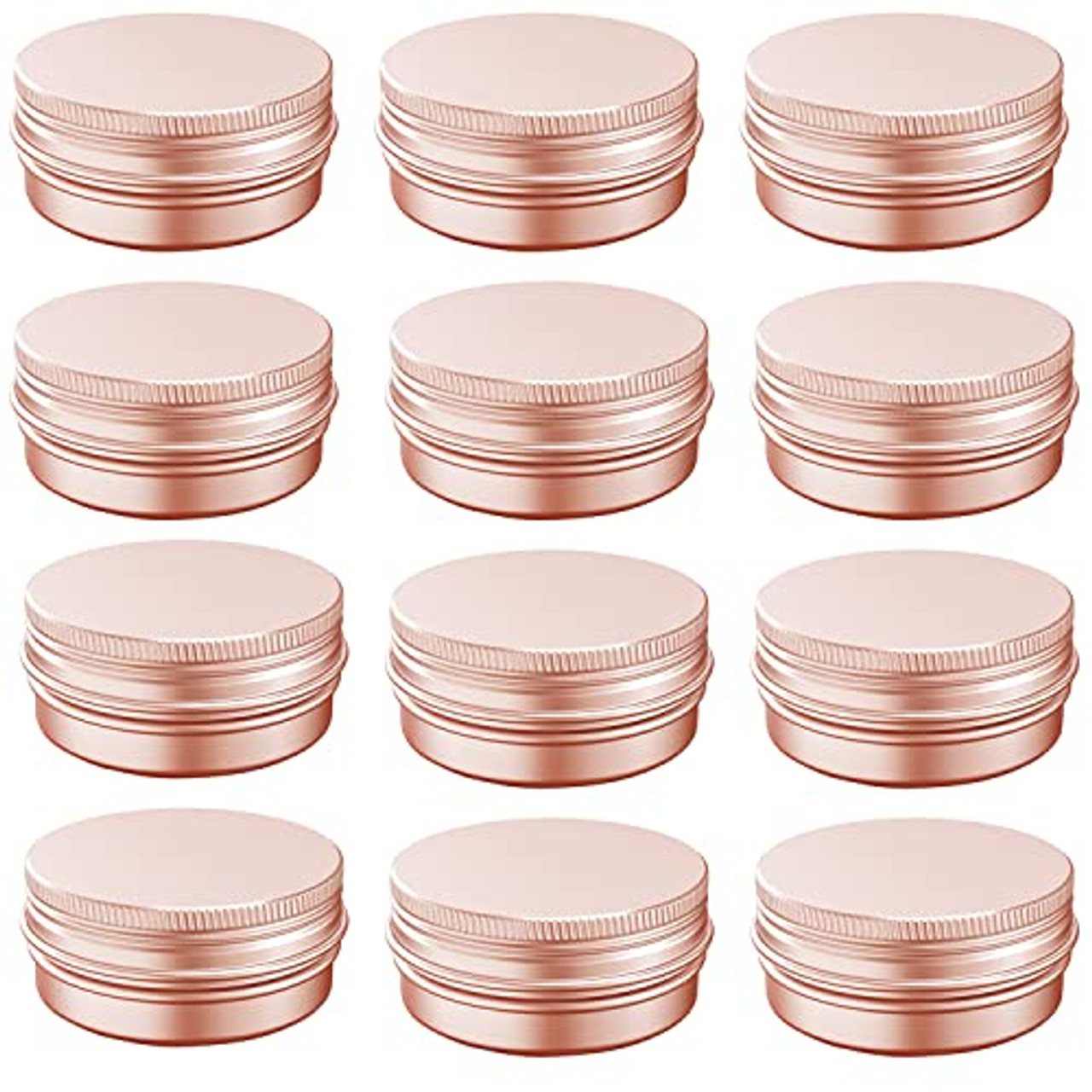 Hulless 0.5 Ounce Aluminum Tin Jar Refillable Containers 15 ml Aluminum Screw Lid Round Tin Container Bottle for Cosmetic ,Lip Balm, Cream, 12 Pack.