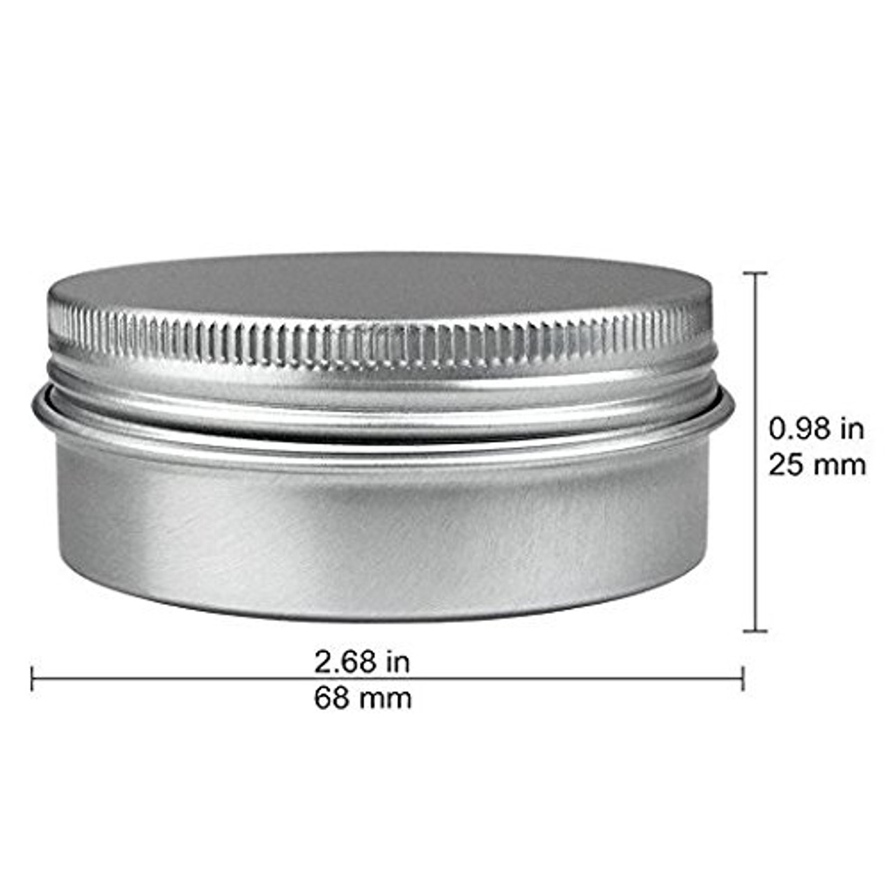  BENECREAT 24 Pack 0.33 OZ Tin Cans Screw Top Round Aluminum  Cans Screw Lid Containers - Great for Store Spices, Candies, Tea or Gift  Giving (Platinum)